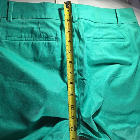 Talbots The Perfect Crop Womens 12P Teal Cotton Blend Pants capri green nwt - Picture 6 of 8